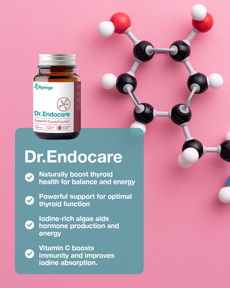 Key benefits of Byenge Dr.Endocare: Supports thyroid health, balances metabolism, enhances energy levels, strengthens immunity, and promotes overall wellness.